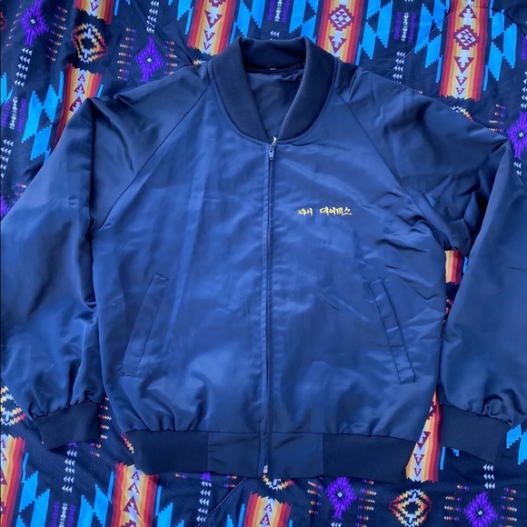 Vintage 1980s Korea Satin Starter Style Jacket - Picture 3 of 4